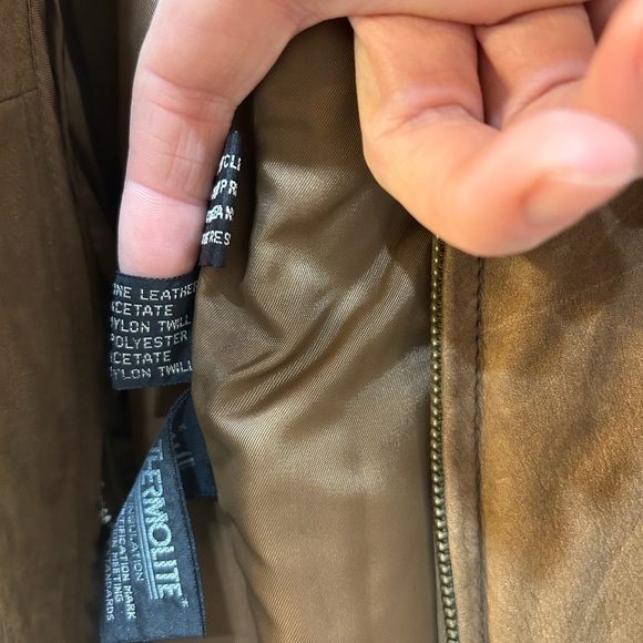 Midwest International Genuine Leather Bomber Jacket Zip In Thermolite Liner 44 - Picture 11 of 11